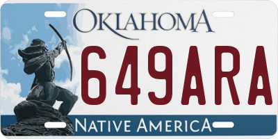 OK license plate 649ARA