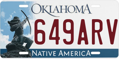 OK license plate 649ARV