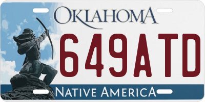 OK license plate 649ATD