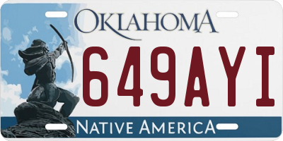 OK license plate 649AYI