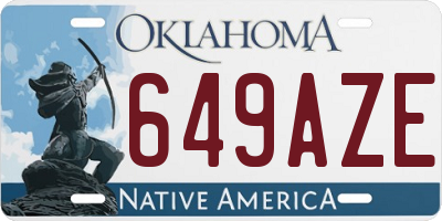 OK license plate 649AZE
