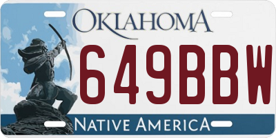 OK license plate 649BBW