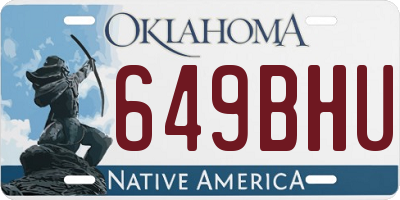 OK license plate 649BHU