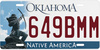 OK license plate 649BMM