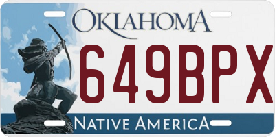 OK license plate 649BPX
