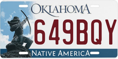 OK license plate 649BQY