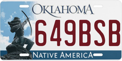 OK license plate 649BSB
