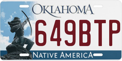 OK license plate 649BTP