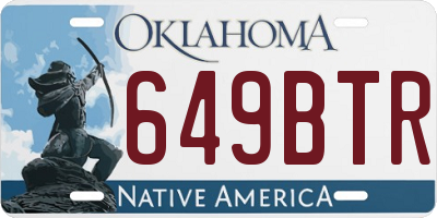 OK license plate 649BTR