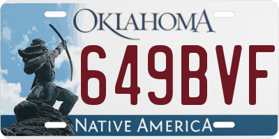 OK license plate 649BVF