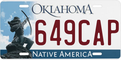 OK license plate 649CAP