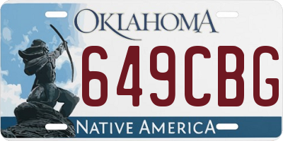 OK license plate 649CBG