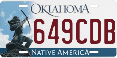 OK license plate 649CDB