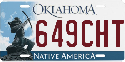 OK license plate 649CHT