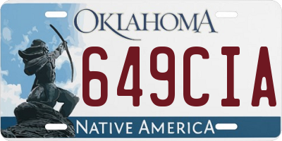 OK license plate 649CIA