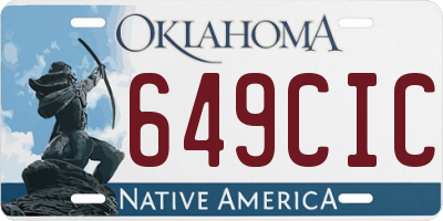 OK license plate 649CIC