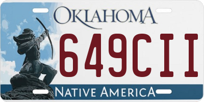 OK license plate 649CII