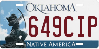 OK license plate 649CIP
