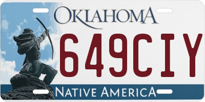 OK license plate 649CIY