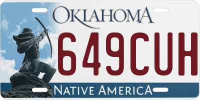 OK license plate 649CUH