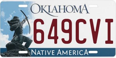 OK license plate 649CVI