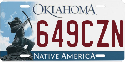OK license plate 649CZN