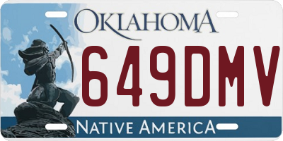 OK license plate 649DMV