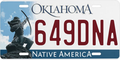 OK license plate 649DNA