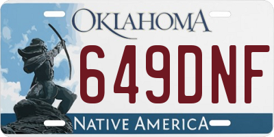 OK license plate 649DNF