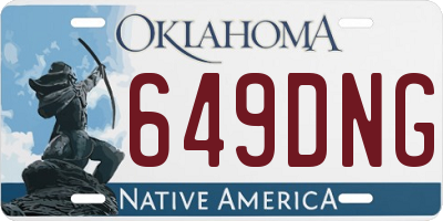 OK license plate 649DNG