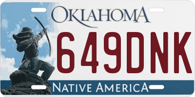 OK license plate 649DNK