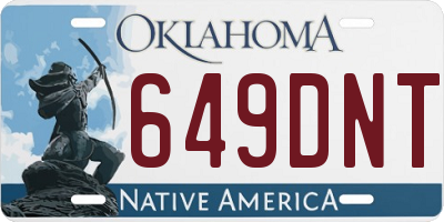 OK license plate 649DNT