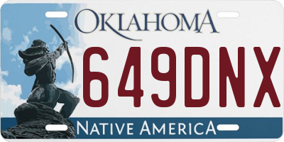 OK license plate 649DNX