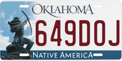 OK license plate 649DOJ