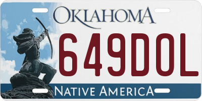 OK license plate 649DOL