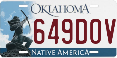 OK license plate 649DOV
