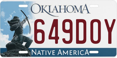 OK license plate 649DOY