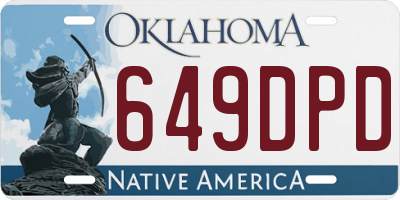 OK license plate 649DPD