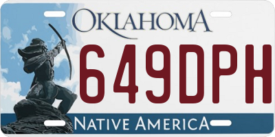 OK license plate 649DPH