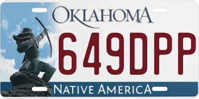 OK license plate 649DPP