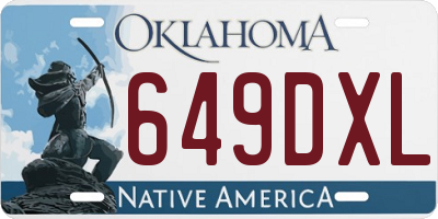 OK license plate 649DXL