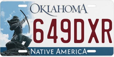 OK license plate 649DXR