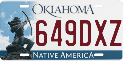 OK license plate 649DXZ
