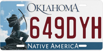 OK license plate 649DYH