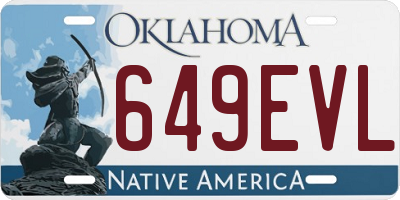 OK license plate 649EVL