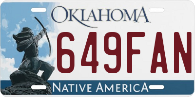 OK license plate 649FAN