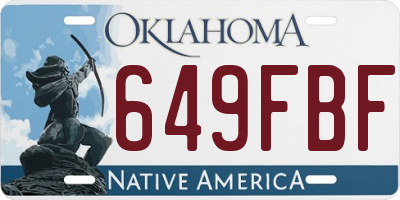 OK license plate 649FBF