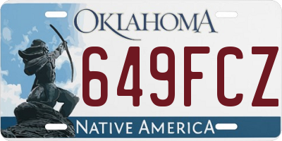 OK license plate 649FCZ