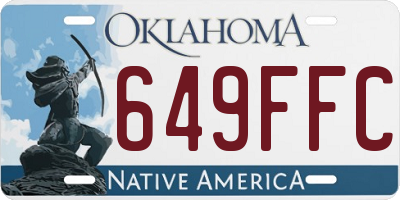 OK license plate 649FFC