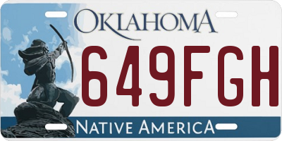 OK license plate 649FGH